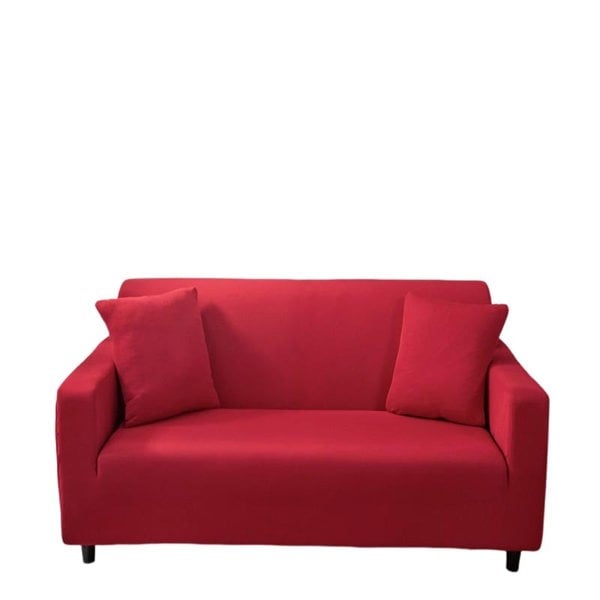 Anyhouz Anyseat 3 Seater Sofa Cover Plain Red Style and Protection For Living Room Sofa Chair Elastic Stretchable Slipcover