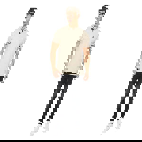 Crosshatch Mens Mackerby Polo Shirt - Off White - 