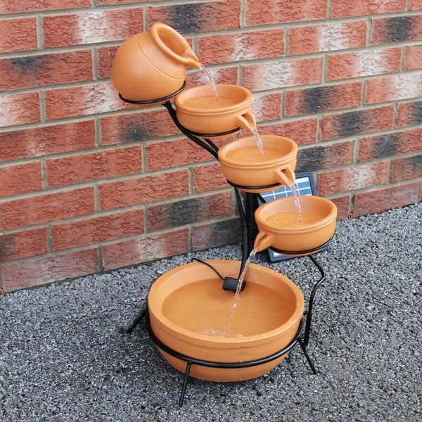 Monstershop Terracotta 4 Tier Spilling Bowls Water Feature