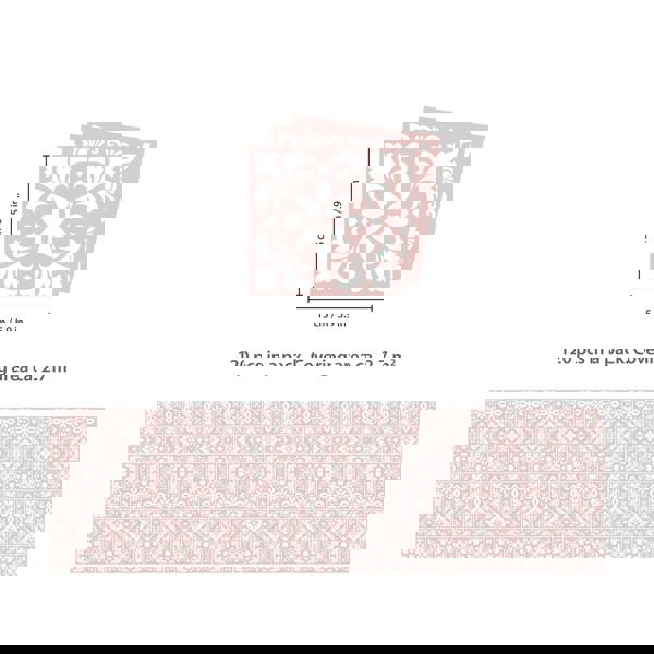 WT1559 - Sevilla Light Pink Spanish Wall Tile Sticker Set - 15 cm x 15 cm - 24 pcs