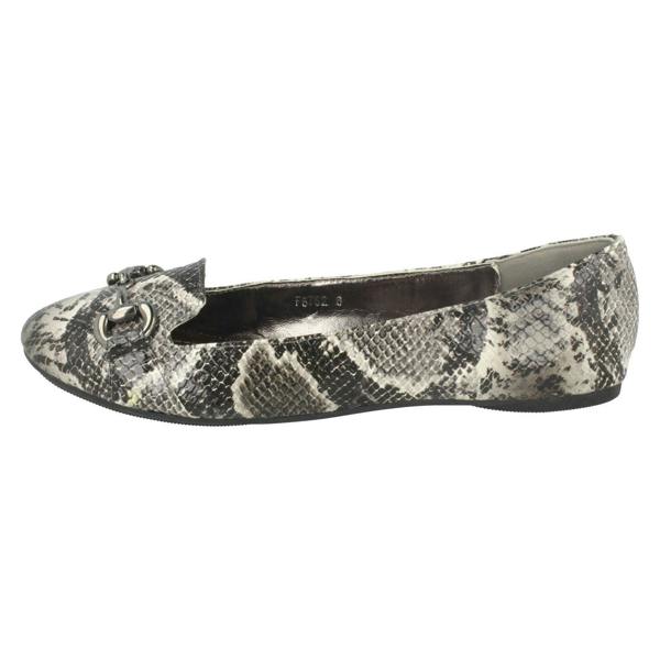 Spot On Ladies Spot On Flat Snake Print Ballerina