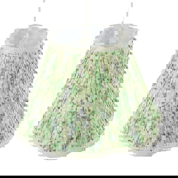 Green and Blue Floral Victorian Scallop Shade with Embroidered Trims Image 4