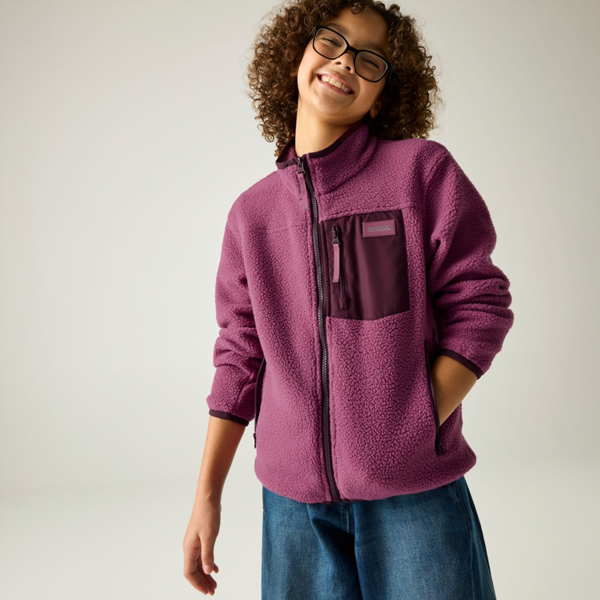 Regatta Kids Frankie Colour Block Fleece Jacket - Violet Fig