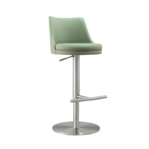 Furniture Edit Reagan Sea Foam Green and Silver Adjustable Bar Stool