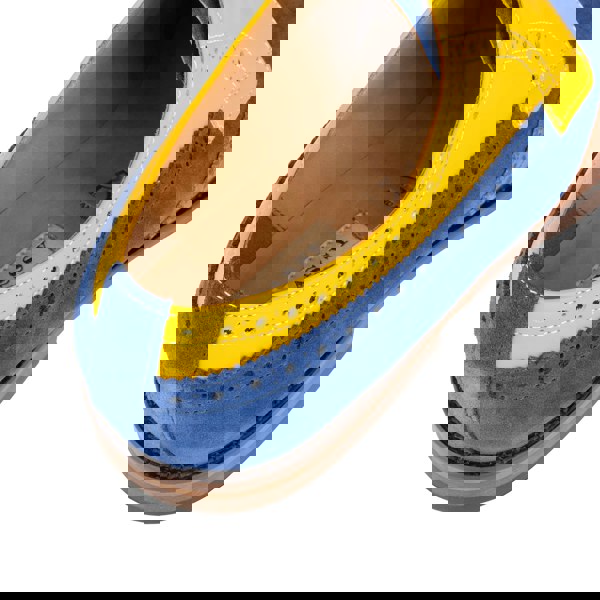 Embassy London Midnight Royal - Blue & Yellow & Brown - Men’s Suede & Leather Oxford Brogue Shoe.