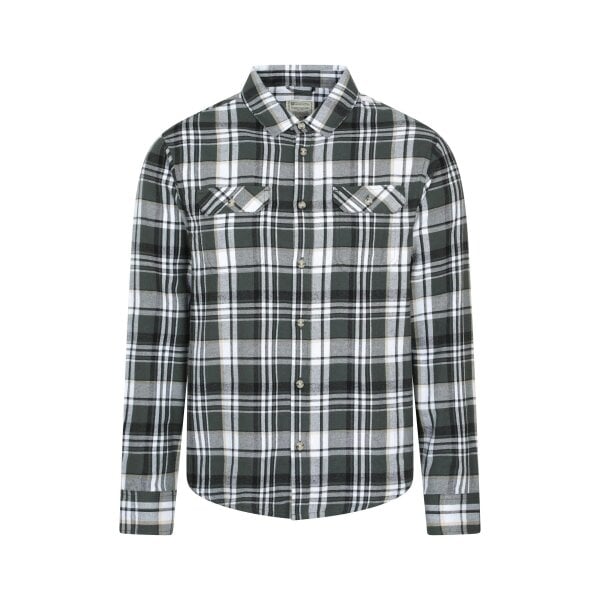 Mountain Warehouse Mens Trace Flannel Long-Sleeved Shirt - Green