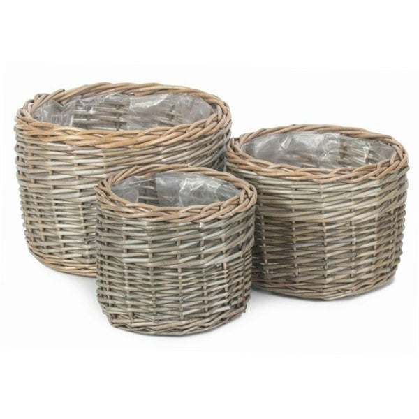 Round Wicker Planter