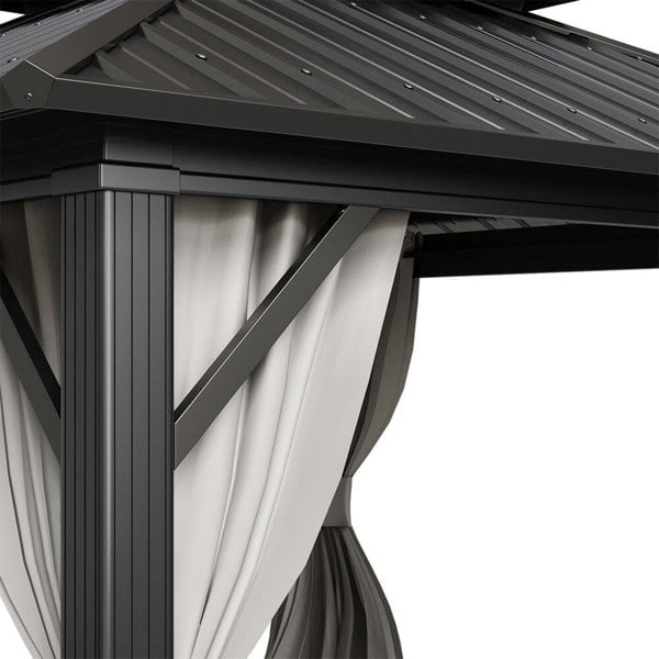 10×10ft/10×12ft Hardtop Patio Gazebo Living and Home 