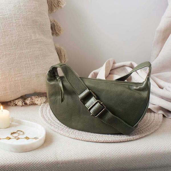 PRIMEHIDE Half Moon Leather Crossbody - Ayla Cancun
