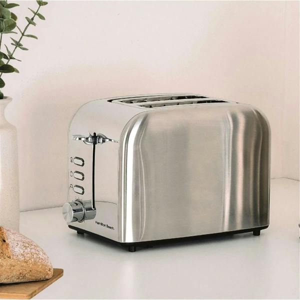 Hamilton Beach Compact 1L Kettle & Rise 2 Slice Toaster Set - Stainless Steel - Hamilton Beach UK