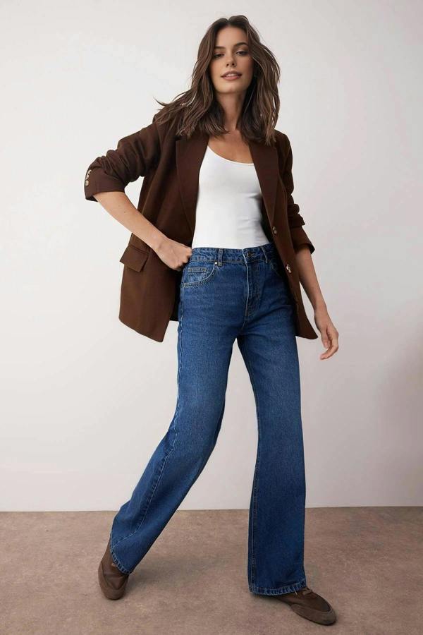 WOVCOR High Waist Wide Leg Jeans