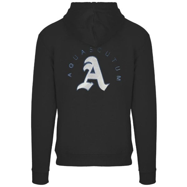 Aquascutum Monotone Aldis Emblem Logo Hoodie - Black