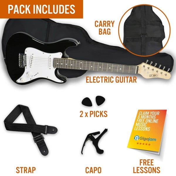 3rd Avenue 3/4 Size Electric Guitar Electric Guitars#Colour_Black