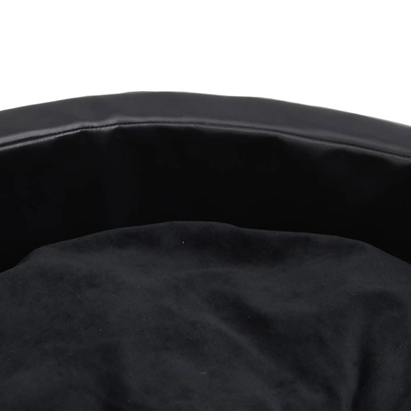 Berkfield Dog Bed Black 69x59x19 cm Plush and Faux Leather