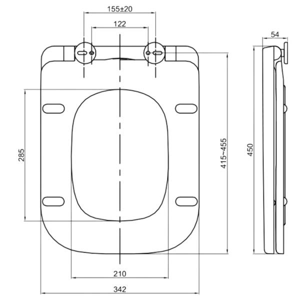 RTS Compact Square 340 Toilet Seat