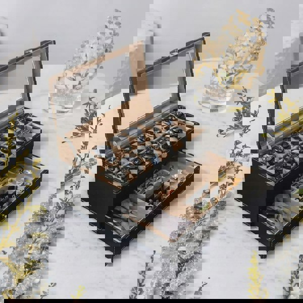 Rafaelo Mobilia Double Layer 12 Slot Watch Box Black