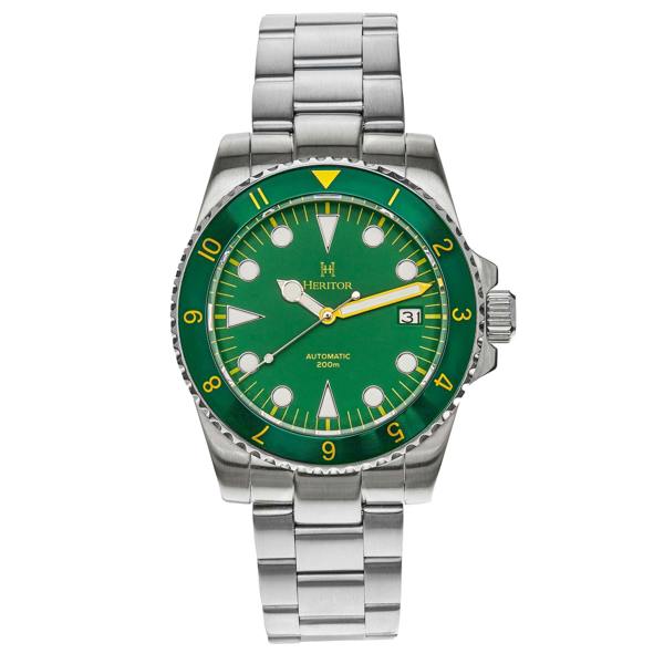 Heritor Automatic Luciano Bracelet Watch w/Date - Green - HERHS1505