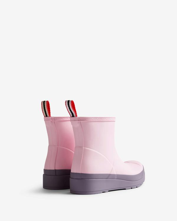 Hunter Original Play Womens Short Boots - Parfait Pink/Purple Top | CHO | Designer Womens Short Wellies
