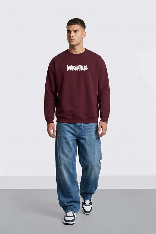 London Attitude Oversized Heavyweight City Graffiti Sweatshirt