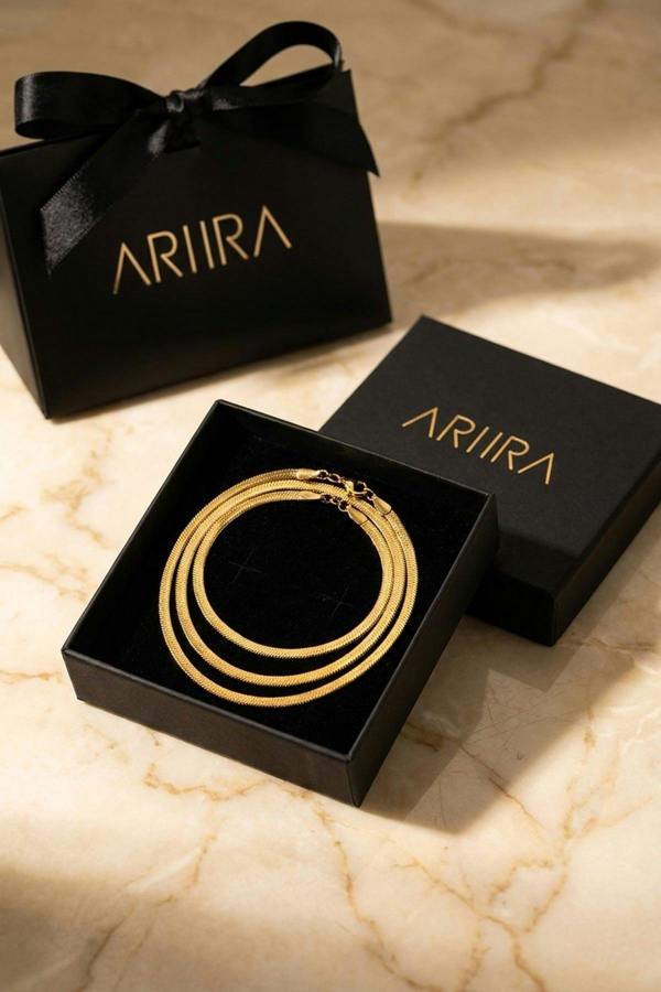 ARIIRA Cherry Triple Layered Flat Snake Chain