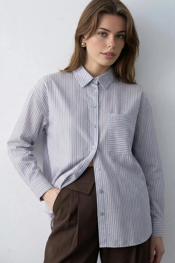 WOVCOR Striped Oversize Shirt