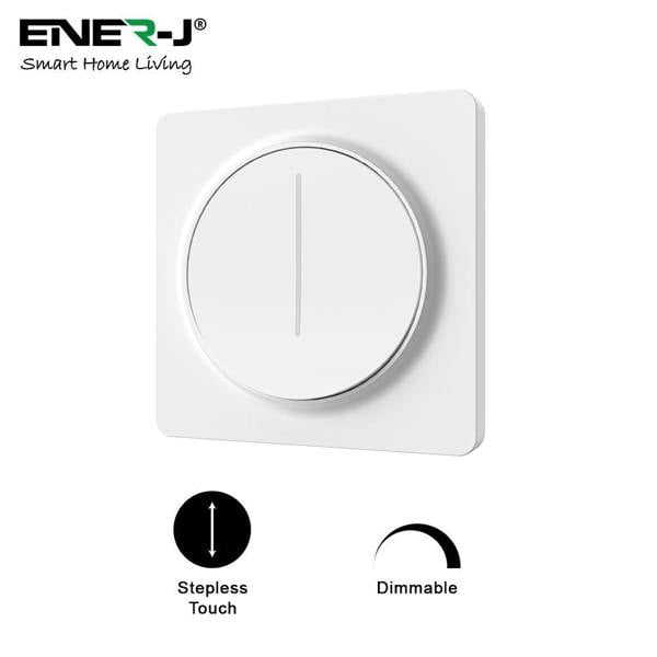 ENER-J Smart Wi-Fi Dimmable Switch 1 Gang, Smart Dimmable Switch For Led Lights, Compatible With Alexa For Dimming Lights & Bulbs, White
