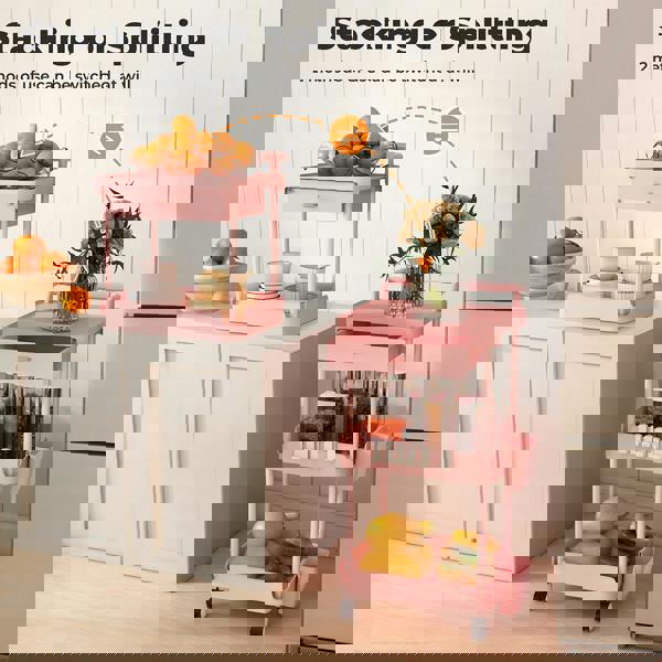 Levede 3 Tier Storage Trolley Cart on Wheels Kitchen Utility Rolling Rack Shelf