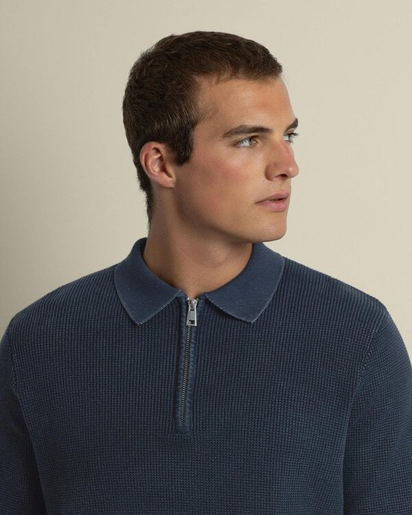 Larsson & Co Gaerum - Vintage Wash Long Sleeve Polo Shirt