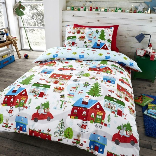 Portfolio Home Village Christmas Duvet Cover Set