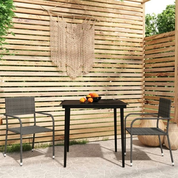 Berkfield 3 Piece Garden Dining Set Grey