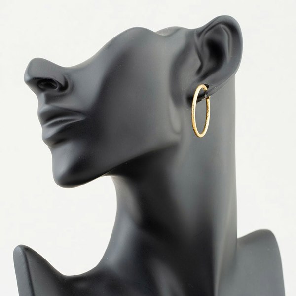 T. H. Baker 9ct Yellow Gold 30mm Diamond Cut Creole Earrings 1.53.4819