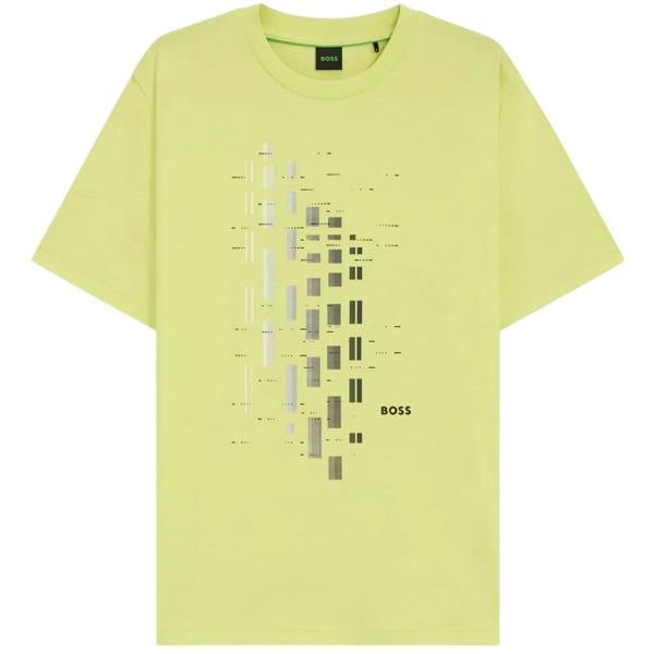 Boss Mens Geometric Stretch Regular T-Shirt - Green - 
