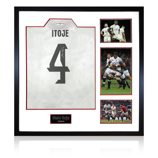 Maro Itoje Signed England 2025 Shirt Elite Frame