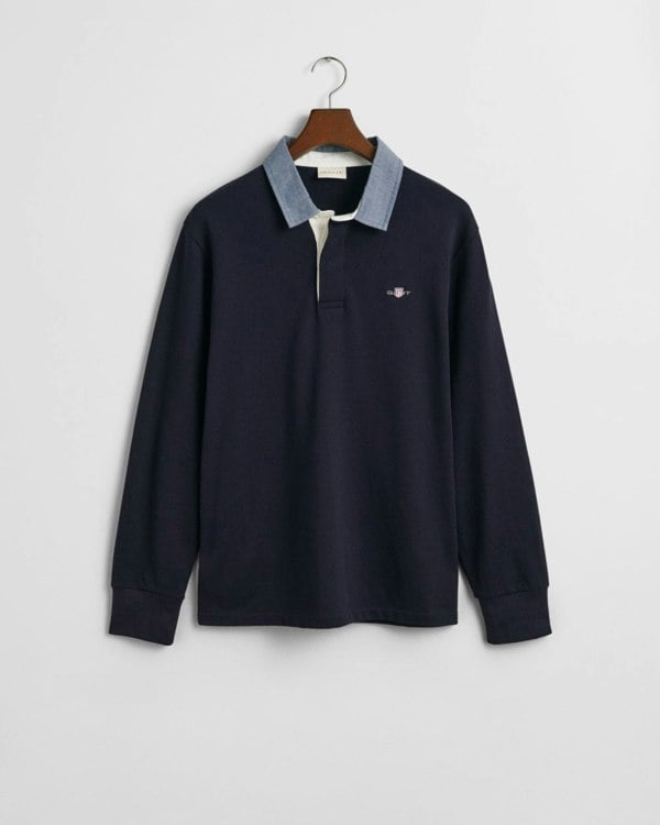 GANT Mens Regular Fit Chambray Heavy Rugger - 433 Evening Blue
