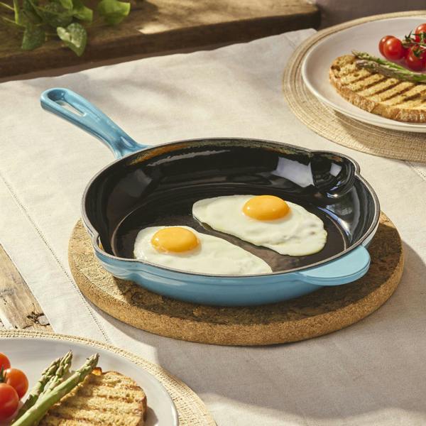 Cooks Professional Cast Iron Frying Pan | Teal