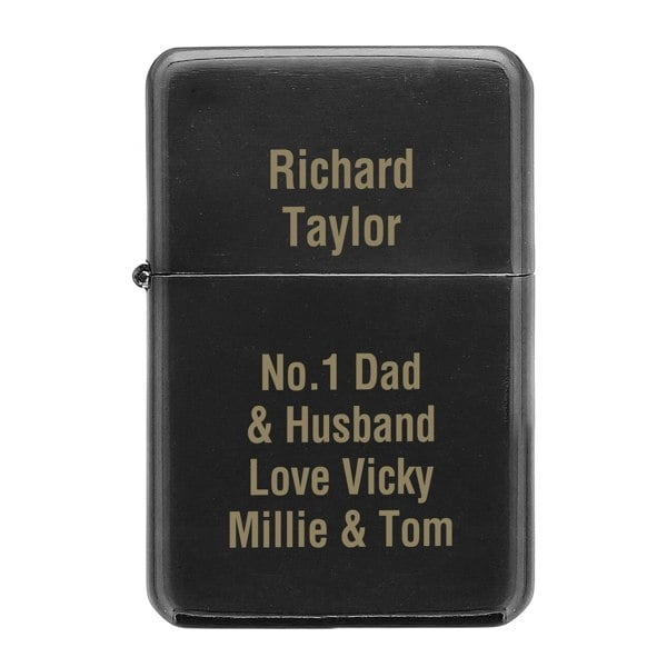 Personalised Memento Company Personalised Black Lighter