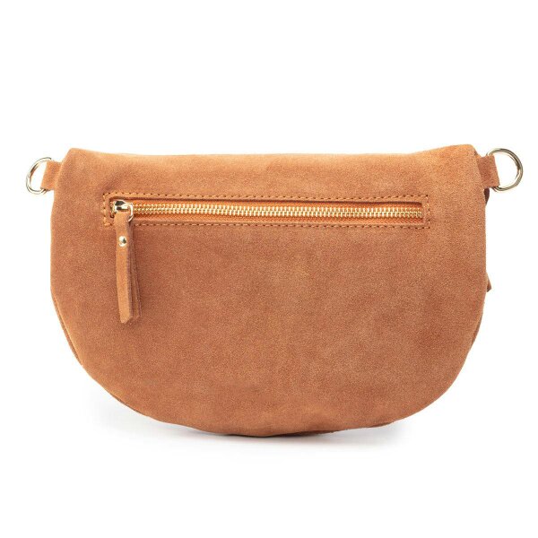 Elie Beaumont Suede Sling Bag - Tan Large