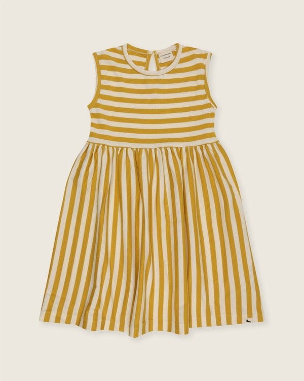organic coton Yellow Wide Stripe Print Dress - image 2