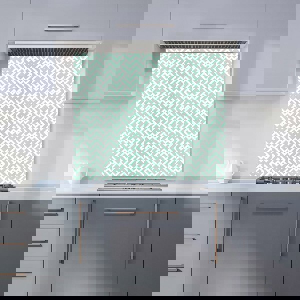 Warren Reed - Designer Green Geometric Pattern Kitchen Splashback