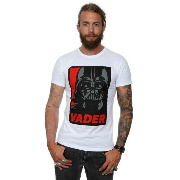 Star Wars Mens Darth Vader Poster Cotton T-Shirt - White