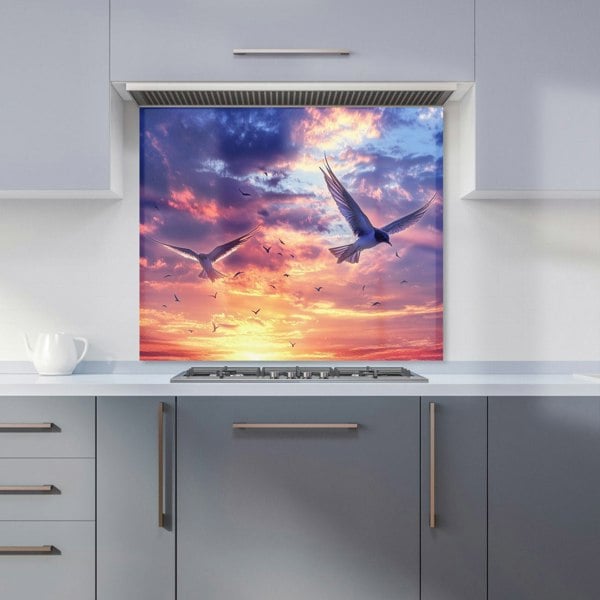 Warren Reed - Designer Dawn Flight: Swallows at Sunrise Kitchen Splashback