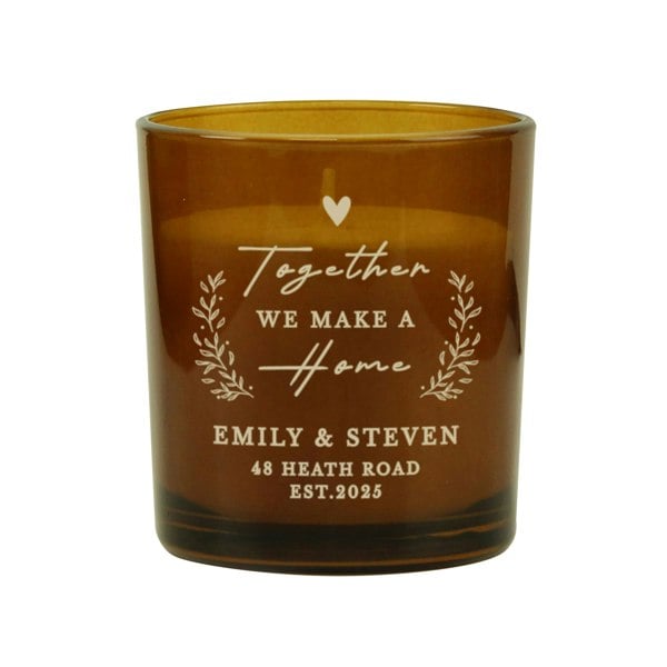 Personalised Memento Company Personalised Home Amber Glass Candle