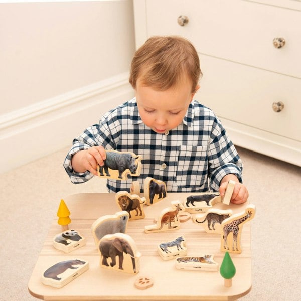 tickit Wooden Wild Animal Blocks