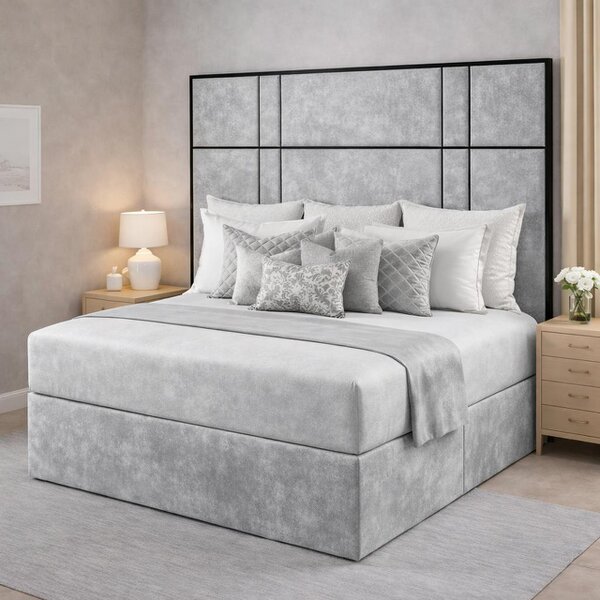Great British Beds Alice headboard with Contrast Border Divan Bed