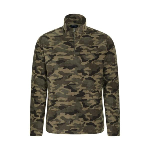 Mountain Warehouse Mens Camber II Camo Half Zip Fleece Top - Green - 
