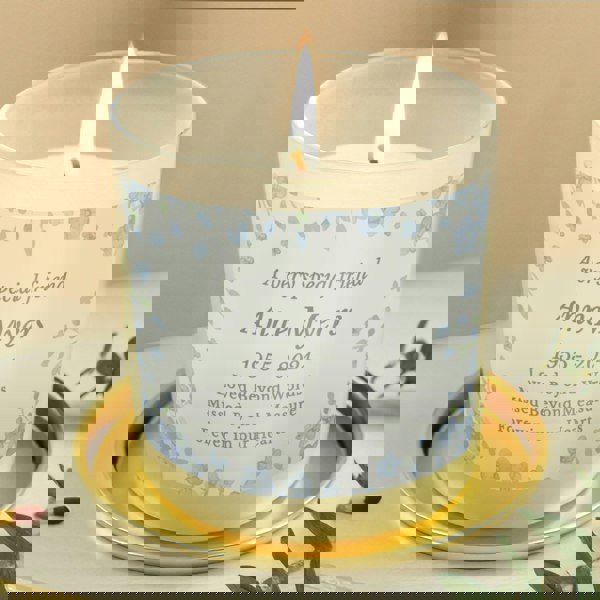 Personalised Memento Company Personalised Memorial Forget Me Not Candle Jar