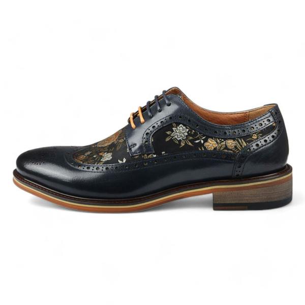 Justin Reess Men's Leather Floral Brogue Shoes - Ross
