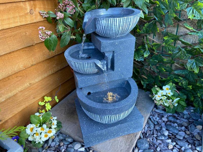 Tranquillity Water Features 3 Bowl Pour Contemporary Water Feature