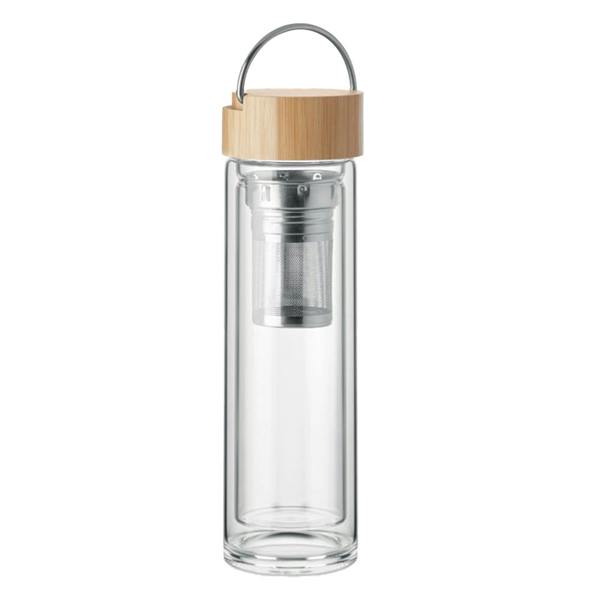MidOcean Batami Glass Double Wall 400ml Water Bottle - Transparent - 