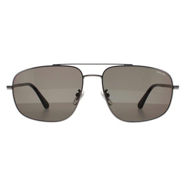 Police Sunglasses SPLE04 Roadie 2 0509 Shiny Ruthenium Grey Green